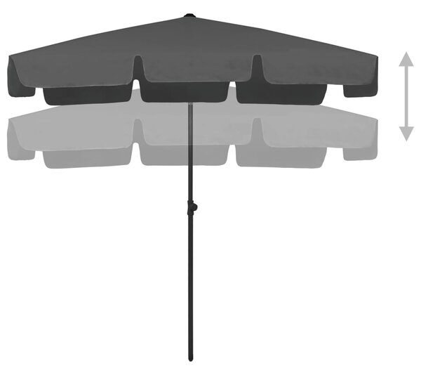 Suncobran za plažu antracit 200 x 125 cm - Antracitno siva / 200 x 125 cm