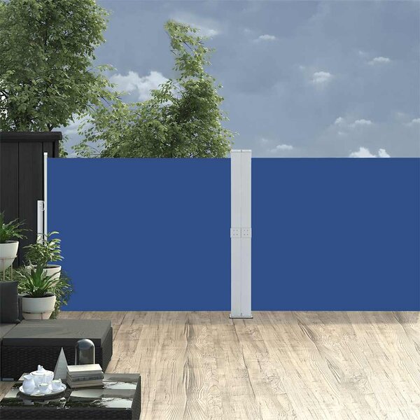 Uvlačiva bočna tenda za terasu 140 x 1200 cm plava - Plava / 140 x 1200 cm