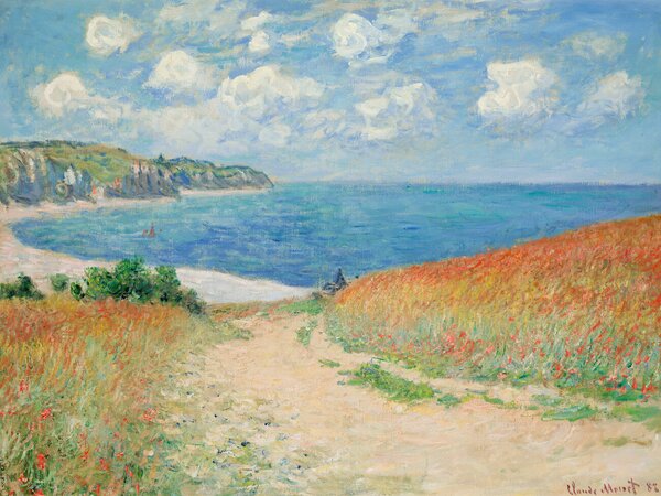 Reprodukcija umjetnosti Path in the Wheat Fields at Pourville - Claude Monet, (40 x 30 cm)