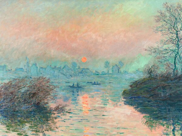 Reprodukcija umjetnosti Setting Sun on the Seine - Claude Monet, (40 x 30 cm)
