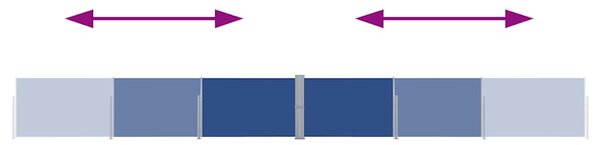 Uvlačiva bočna tenda za terasu 140 x 1200 cm plava - Plava / 140 x 1200 cm