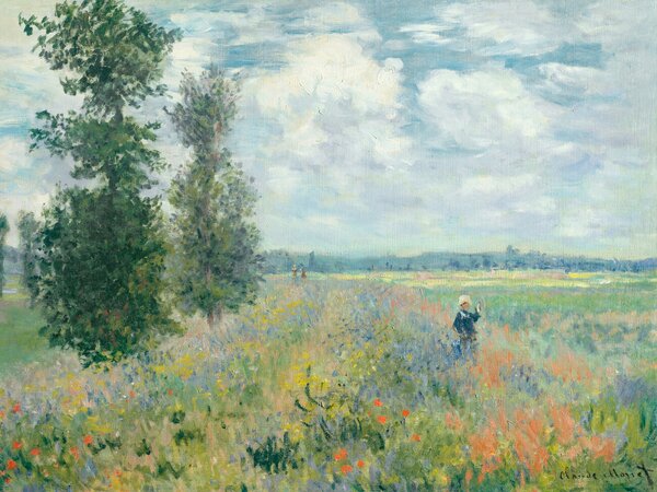 Reprodukcija umjetnosti Poppy Fields near Argenteuil - Claude Monet, (40 x 30 cm)