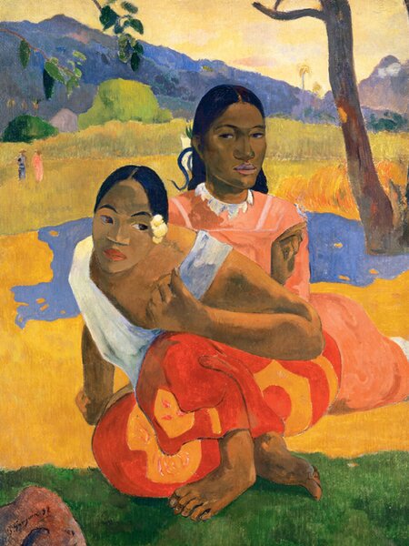 Reprodukcija umjetnosti Two Tahitian Women, When will you marry (Vintage Female Portrait) - Paul Gauguin, (30 x 40 cm)