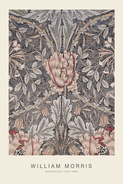 Reprodukcija umjetnosti Honeysuckle (Special Edition Classic Vintage Pattern) - William Morris, (26.7 x 40 cm)