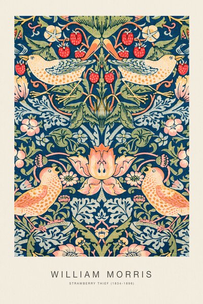 Reprodukcija umjetnosti Strawberry Thief (Special Edition Classic Vintage Pattern) - William Morris, (26.7 x 40 cm)