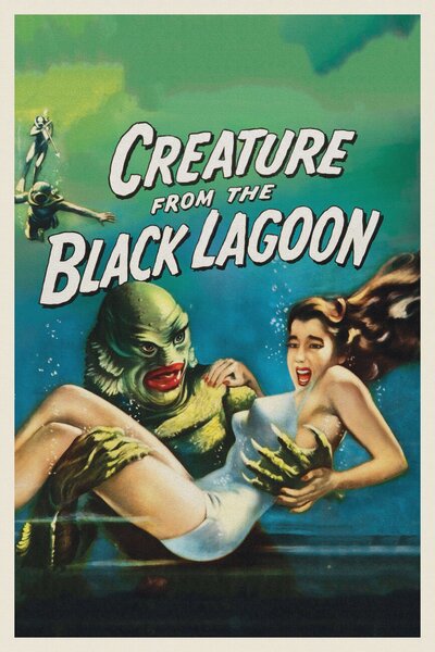 Reprodukcija umjetnosti Creature from the Black Lagoon (Vintage Cinema / Retro Movie Theatre Poster / Horror & Sci-Fi), (26.7 x 40 cm)