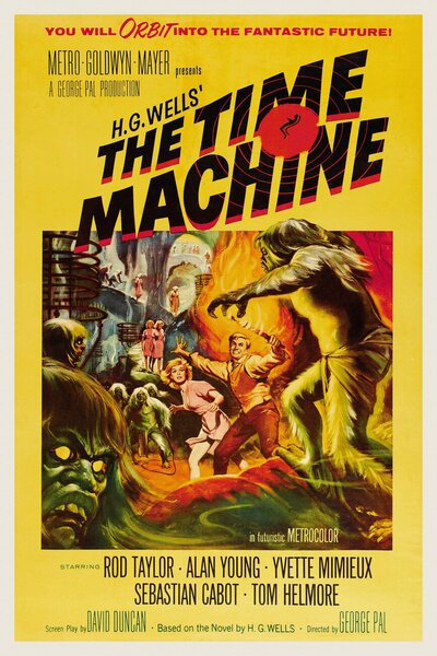 Reprodukcija umjetnosti Time Machine, H.G. Wells (Vintage Cinema / Retro Movie Theatre Poster / Iconic Film Advert), (26.7 x 40 cm)