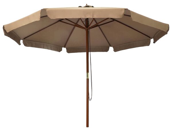 Vrtni suncobran s drvenom šipkom 330 cm sivo-smeđi - Tupe / N/A