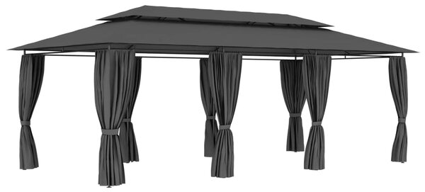 Sjenica sa zastorima 600 x 298 x 270 cm antracit - Antracitno siva / N/A