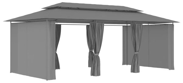 Sjenica sa zastorima 600 x 298 x 270 cm antracit - Antracitno siva / N/A