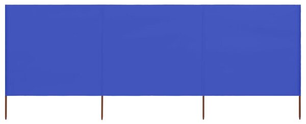 Vjetrobran s 3 panela od tkanine 400 x 80 cm azurno plavi - Plava / 400 x 80 cm