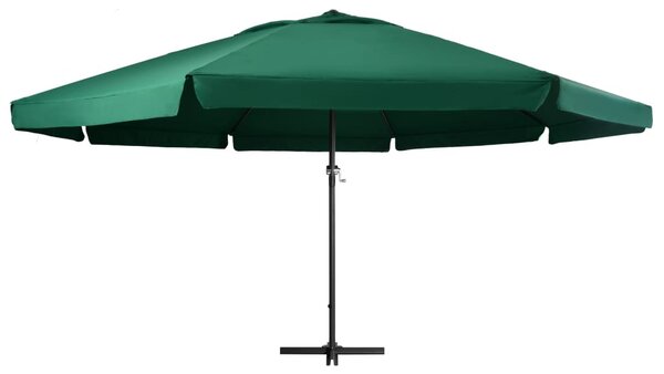Vrtni suncobran s aluminijskim stupom 600 cm zeleni - Zelena / 600 cm