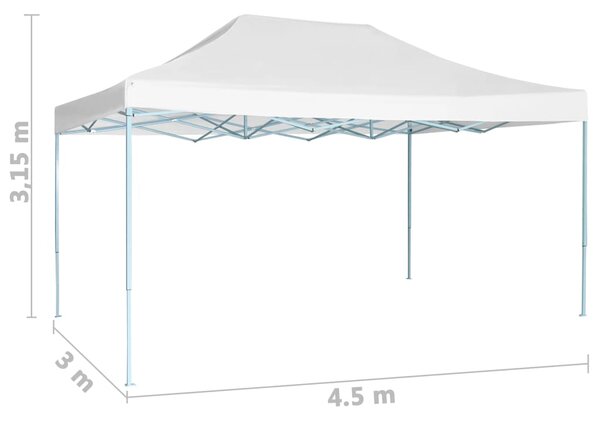 Sklopivi šator za zabave 3 x 4,5 m bijeli - Bijela / N/A