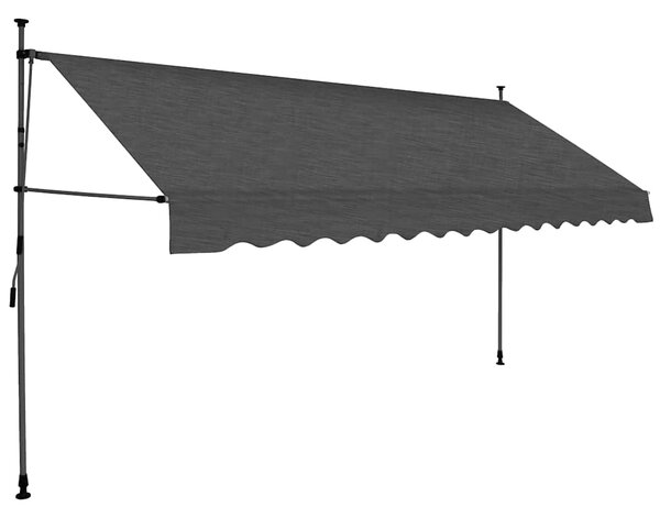 Tenda na ručno uvlačenje s LED svjetlima 350 cm antracit - Antracitno siva / N/A