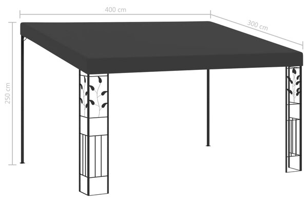 Zidna sjenica 4 x 3 x 2,5 m antracit - Antracitno siva / 4 x 3x 2.5 m