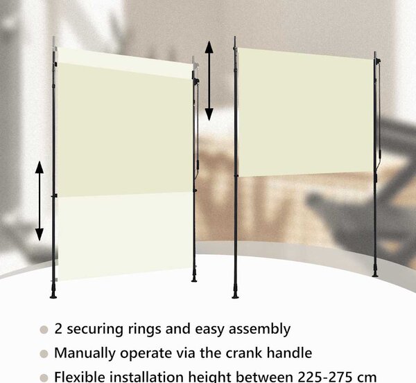 Vanjska roleta 150 x 270 cm krem - Krema / 150 x 270 cm
