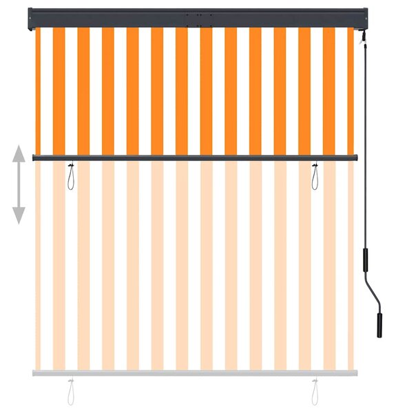 Vanjska roleta 140 x 250 cm bijelo-narančasta - Narančasta / 140 x 250 cm