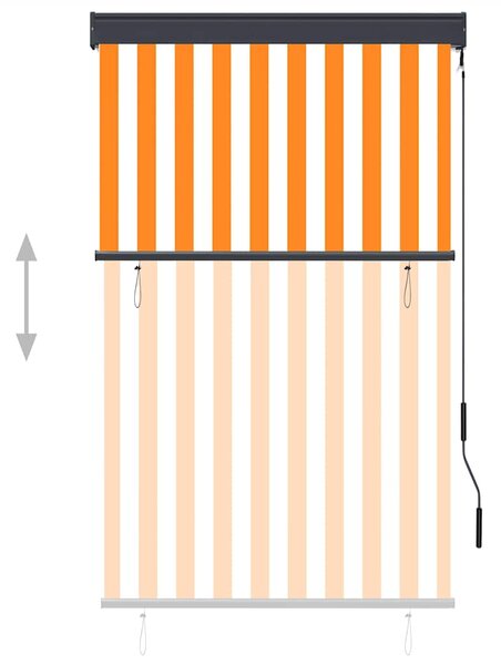 Vanjska roleta 100 x 250 cm bijelo-narančasta - Narančasta / 100 x 250 cm