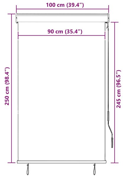 Vanjska roleta 100 x 250 cm plavo-bijela - Plava / 100 x 250 cm