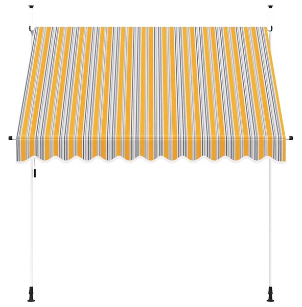 Tenda na ručno uvlačenje 250 cm žuto-plava prugasta - Šarena / N/A