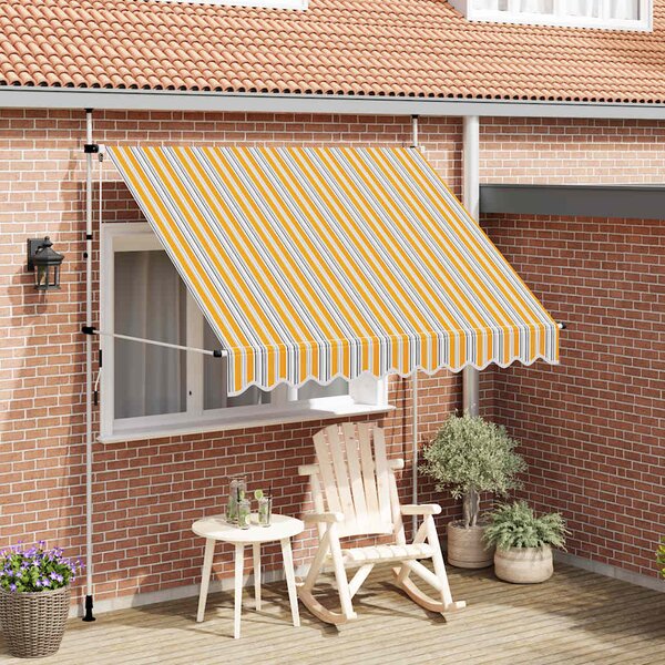 Tenda na ručno uvlačenje 250 cm žuto-plava prugasta - Šarena / N/A