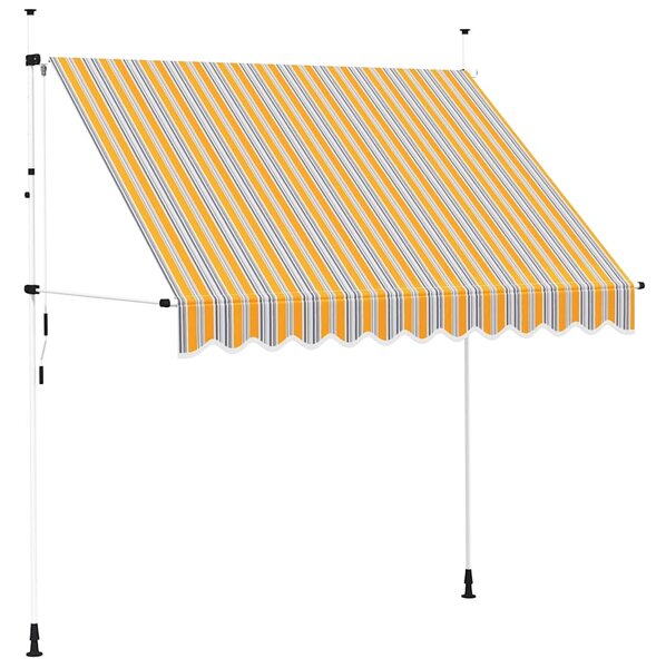 Tenda na ručno uvlačenje 250 cm žuto-plava prugasta - Šarena / N/A
