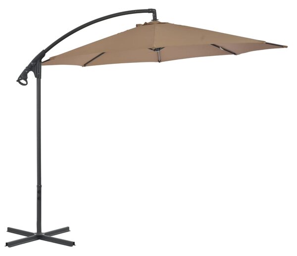 Konzolni vrtni suncobran s čeličnim stupom 300 cm smeđesivi - Tupe / N/A