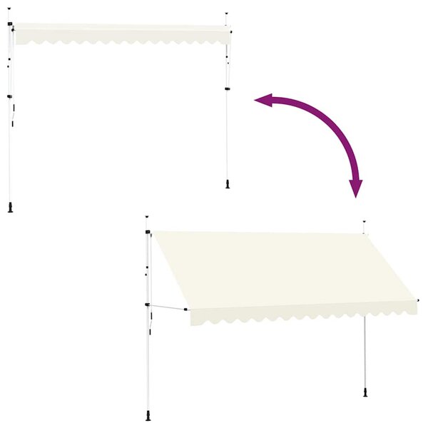 Tenda na ručno uvlačenje 400 cm krem - Krema / N/A
