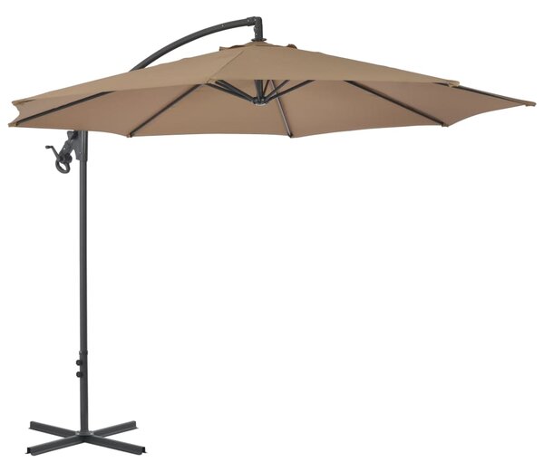 Konzolni vrtni suncobran s čeličnim stupom 300 cm smeđesivi - Tupe / N/A