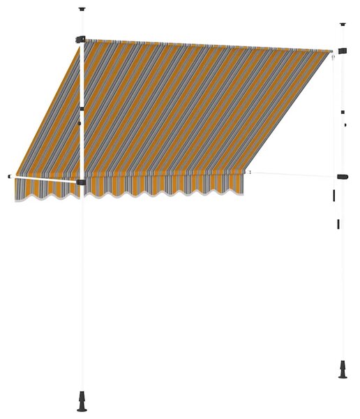 Tenda na ručno uvlačenje 250 cm žuto-plava prugasta - Šarena / N/A