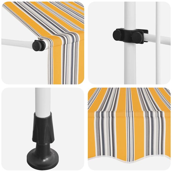 Tenda na ručno uvlačenje 250 cm žuto-plava prugasta - Šarena / N/A