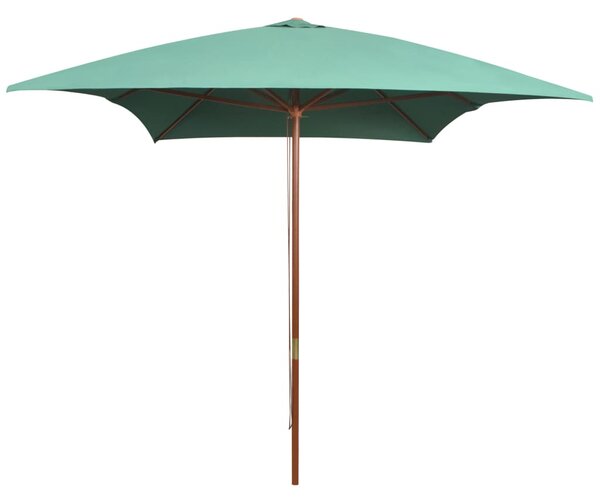 Suncobran 200 x 300 cm s drvenim stupom zeleni - Zelena / N/A