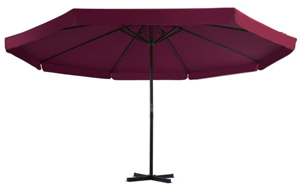 Vrtni suncobran s aluminijskom šipkom 500 cm bordo - Crvena / 500 cm