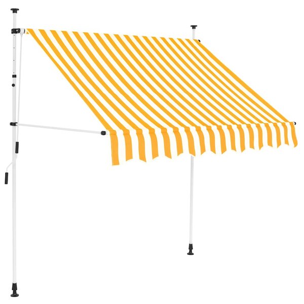 Tenda na ručno uvlačenje 150 cm narančasto-bijela prugasta - Narančasta / N/A