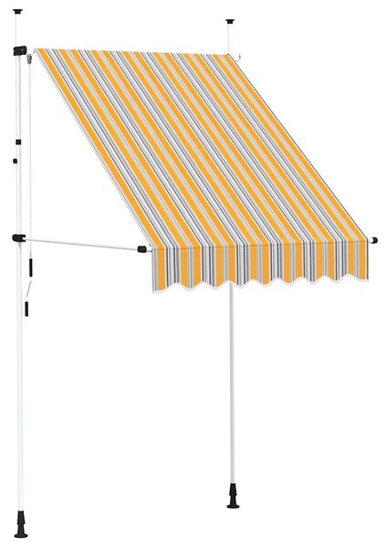 Tenda na ručno uvlačenje 150 cm žuto-plava prugasta - Šarena / N/A