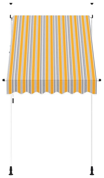 Tenda na ručno uvlačenje 150 cm žuto-plava prugasta - Šarena / N/A
