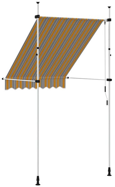 Tenda na ručno uvlačenje 150 cm žuto-plava prugasta - Šarena / N/A