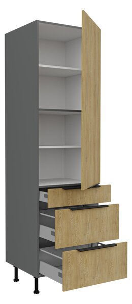 Zondo.hr Kuhinjski ormarić za namirnice Carminia 60 DKS-215 3S1F PREMIUM BOX (hrast cremona + antracit). 1127952