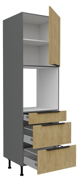 Zondo.hr Kuhinjski ormarić za pećnicu Carminia 60 DPS-215 3S1F PREMIUM BOX (hrast cremona + antracit). 1127954