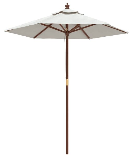 Vrtni suncobran s drvenim stupom boja pijeska 196 x 231 cm - Bijela / N/A