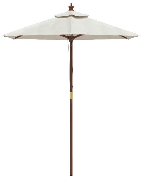Vrtni suncobran s drvenim stupom boja pijeska 196 x 231 cm - Bijela / N/A