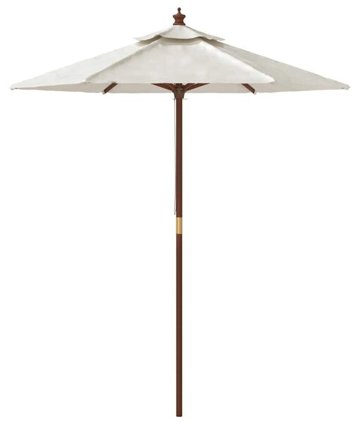 Vrtni suncobran s drvenim stupom boja pijeska 196 x 231 cm - Bijela / N/A