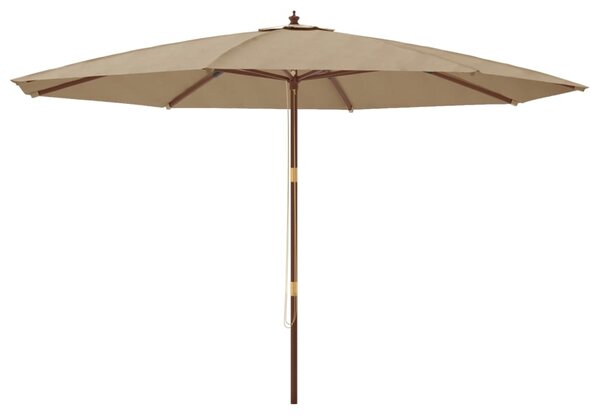Vrtni suncobran s drvenim stupom smeđesivi 400 x 273 cm - Tupe / N/A