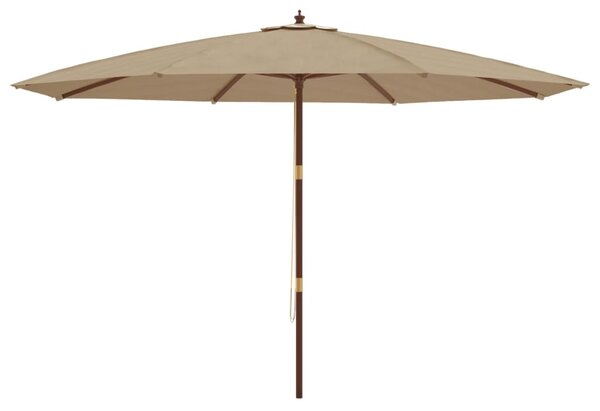 Vrtni suncobran s drvenim stupom smeđesivi 400 x 273 cm - Tupe / N/A