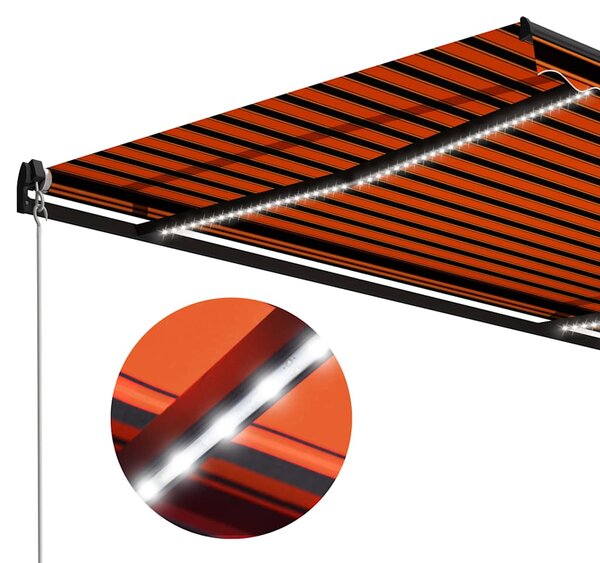 Tenda na ručno uvlačenje LED 300 x 250 cm narančasto-smeđa - Šarena / 300 x 250 cm