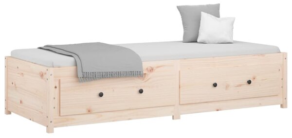 Dnevni ležaj 75x190 cm mali jednokrevetni masivna borovina - Smeđa / 75 x 190 cm