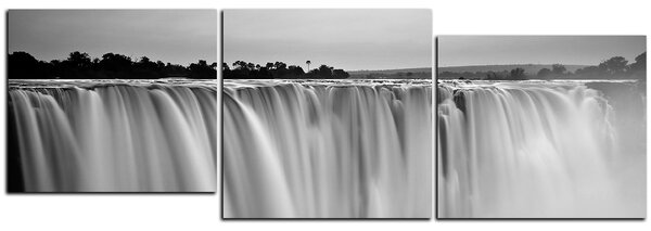 Slika na platnu - Vodopad obojen zalaskom sunca - panorama 5227QE (90x30 cm)