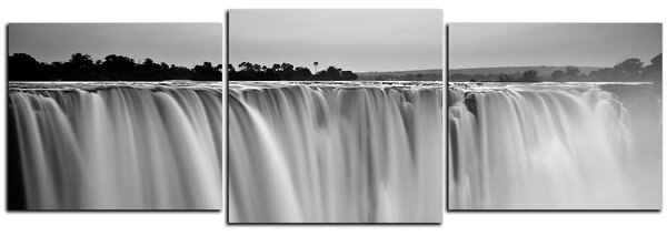 Slika na platnu - Vodopad obojen zalaskom sunca - panorama 5227QD (90x30 cm)