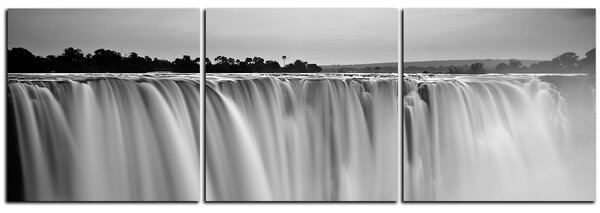 Slika na platnu - Vodopad obojen zalaskom sunca - panorama 5227QB (90x30 cm)