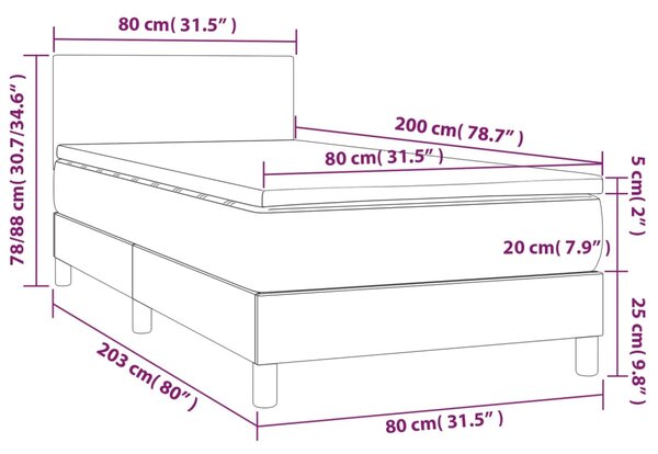 Krevet s oprugama i madracem krem 80 x 200 cm od umjetne kože - Krema / 80 x 200 cm